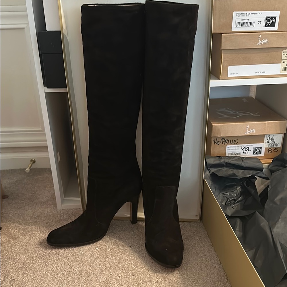 Michael Kors chocolate brown Knee Boots Sleek Suede